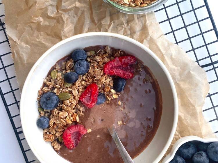 Choco-blueberry smoothiebowl